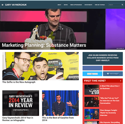 garyvee-2 Gary Vaynerchuk's homepage in 2015