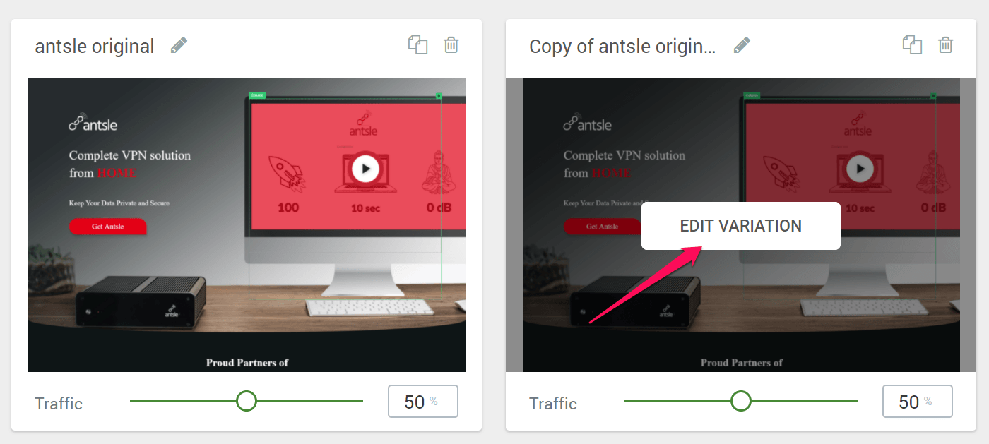 edit variation optimize