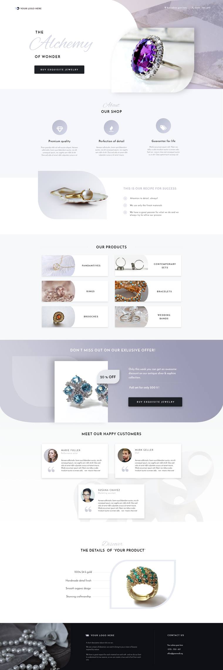 Jewelry Shop Landing Page