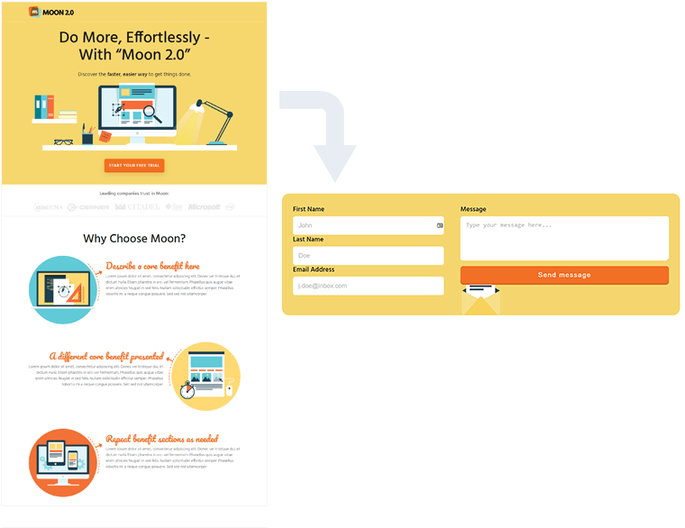 Flat 2.0 Contact Form Design