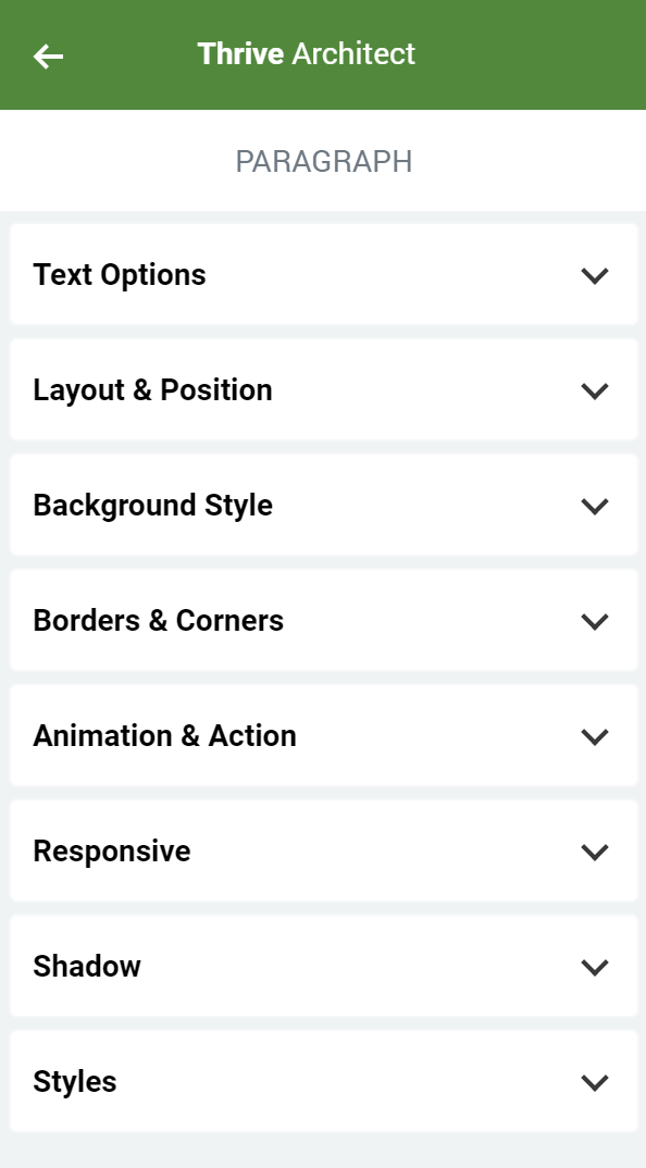 Thrive Architect Sidebar Panels
