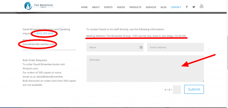 David Brownlee Contact Page