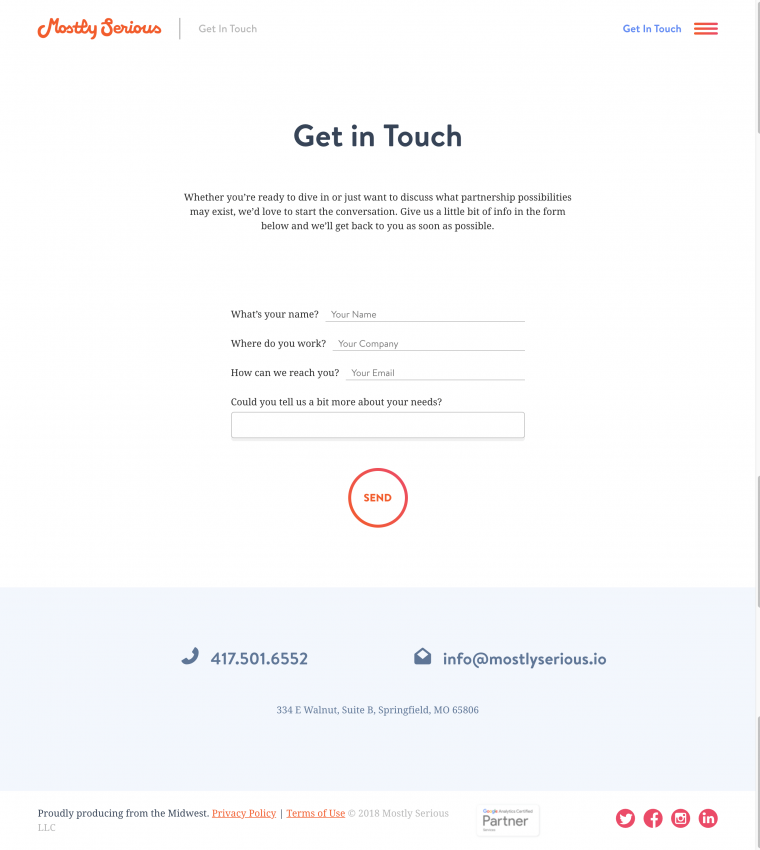 Mostly Serious Contact Page