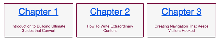 Post Grid as Chapter Links