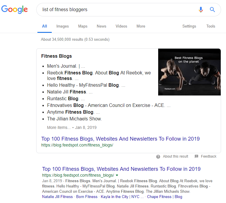List of Fitness Bloggers List of fitness bloggers for link building