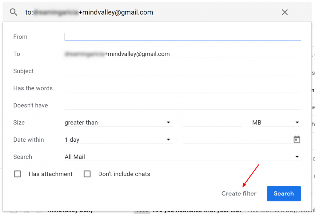 Filter step 2 gmail