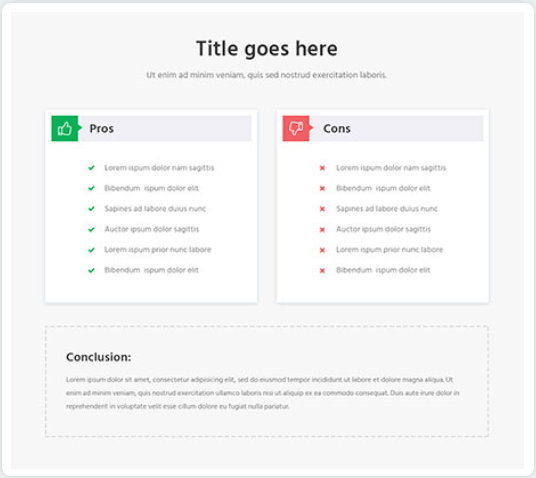 Content blocks pros and cons list
