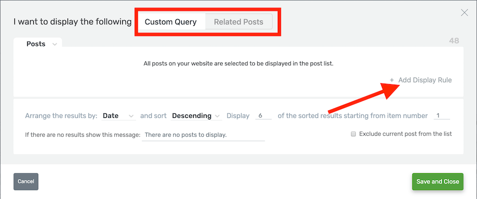 Add Rules Post List
