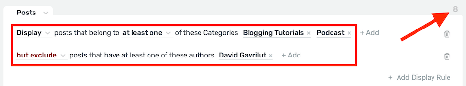 Post List Rules Example