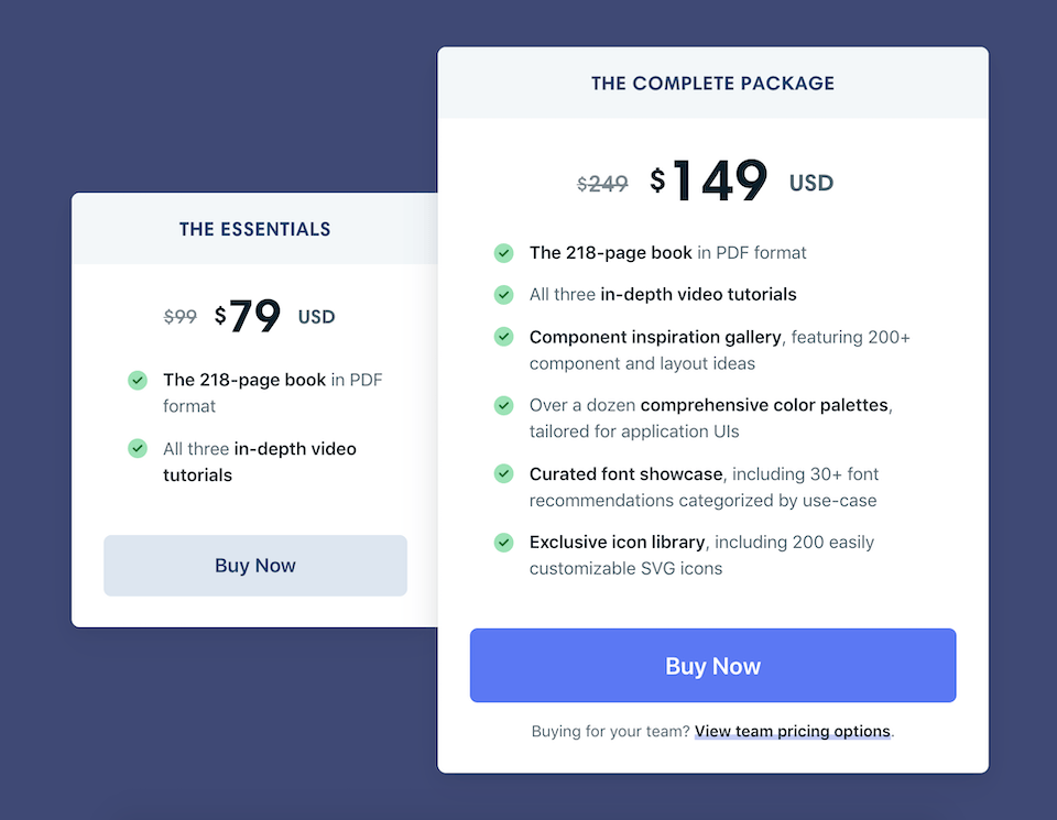Refactory pricing table