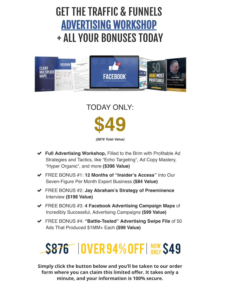 Traffic and funnels pricing