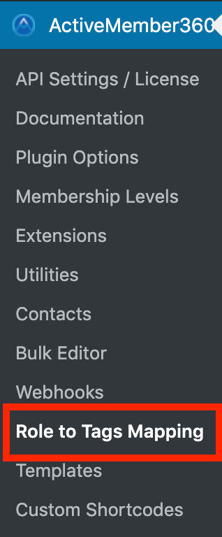 Role To Tags in WP Menu