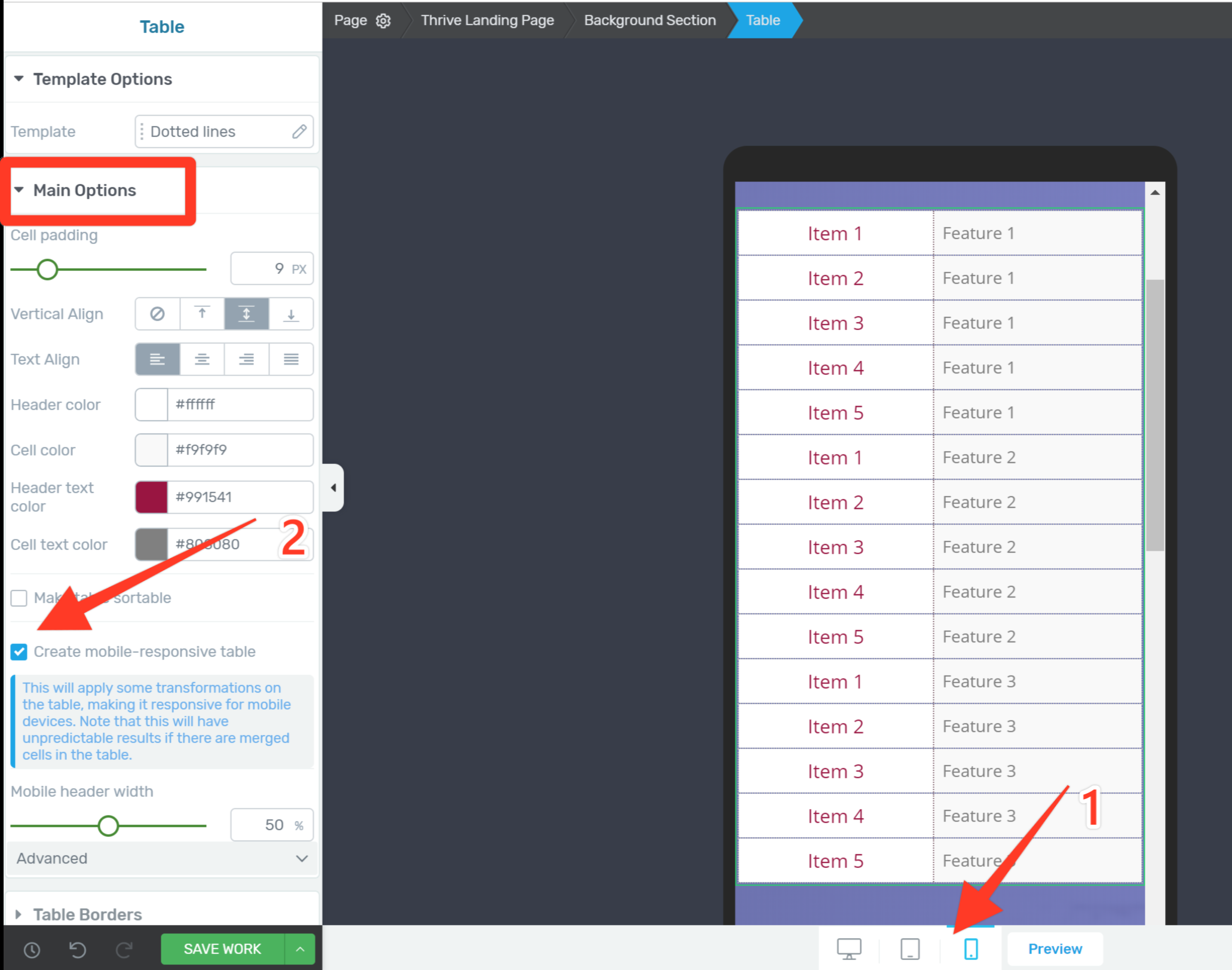 How To Create Mobile Responsive Tables In WordPress With Thrive Architect