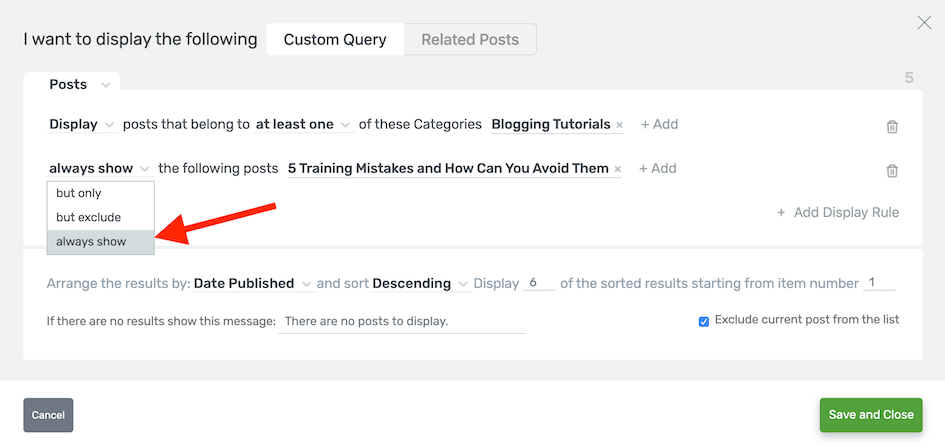 Post List Always Show