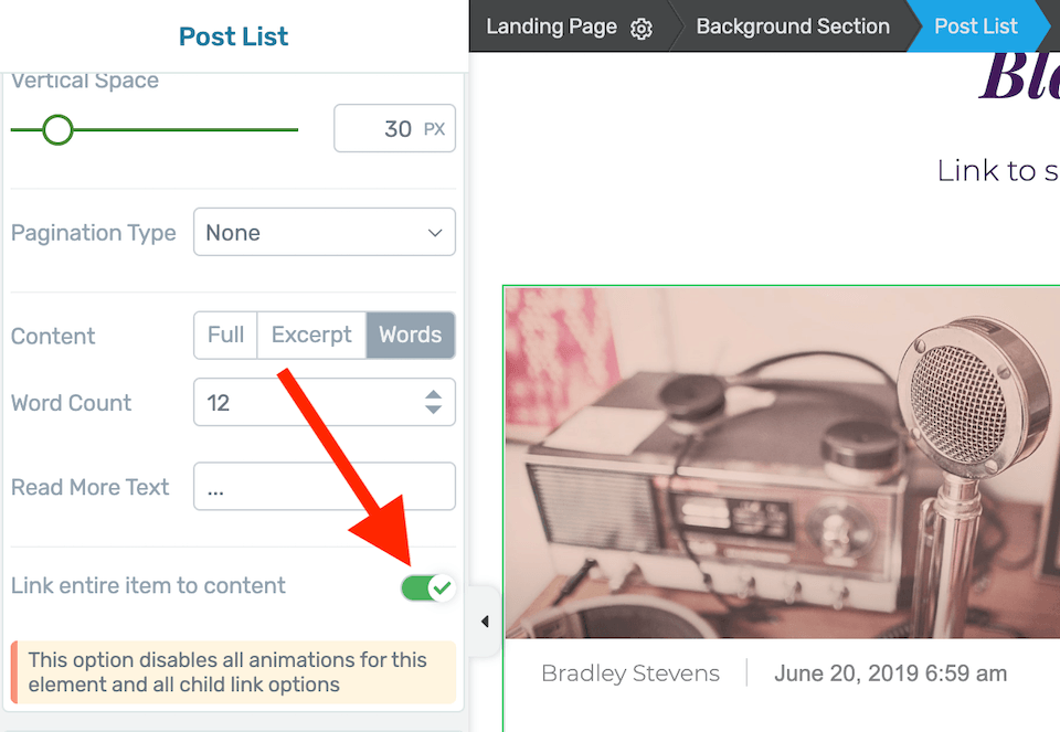 Post List Clickability