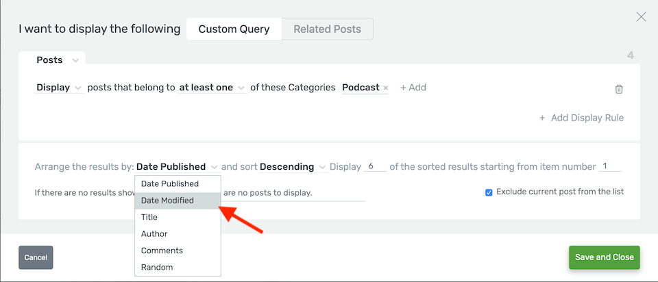 Post List Date Modified