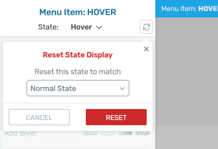 Reset Hover Options