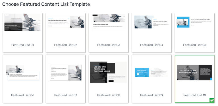 Feature Content Templates