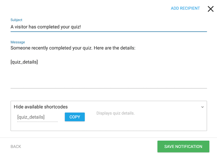 Forward Quiz Details
