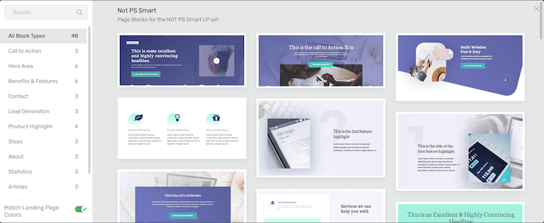 Page Blocks Lightbox