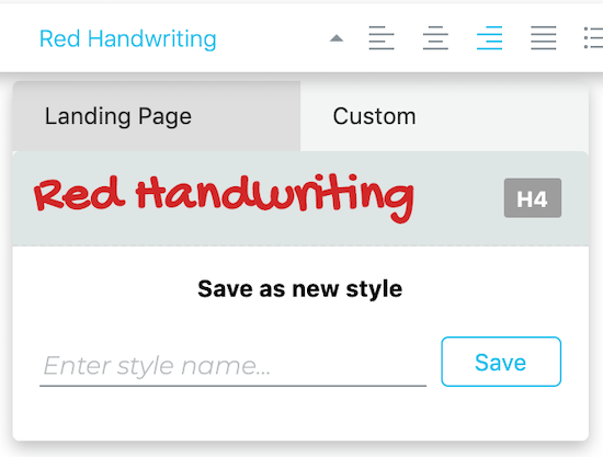 Red Handwriting Custom Style