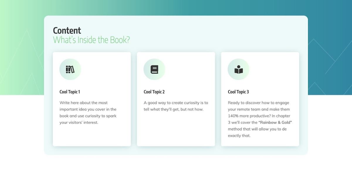 Smart-Ebook-Content-Section-optimized The Content Section of the Smart Ebook Lead Generation Page template.