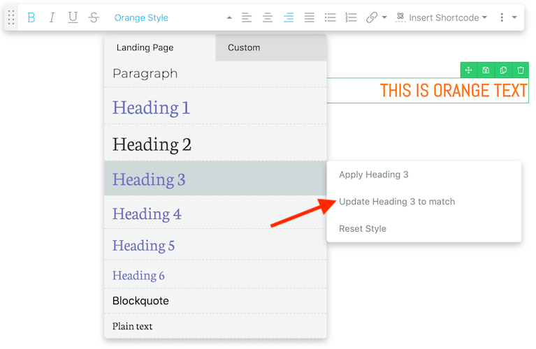 Update Typography Settings