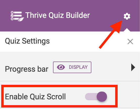 Enable Quiz Scroll