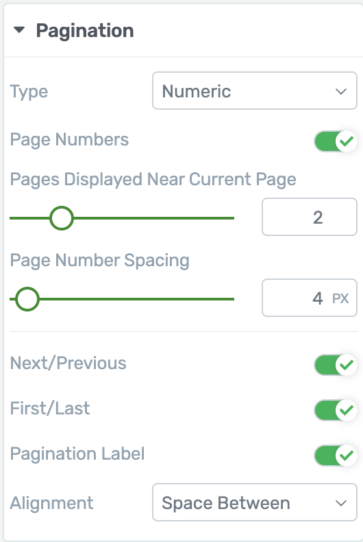 Pagination Options